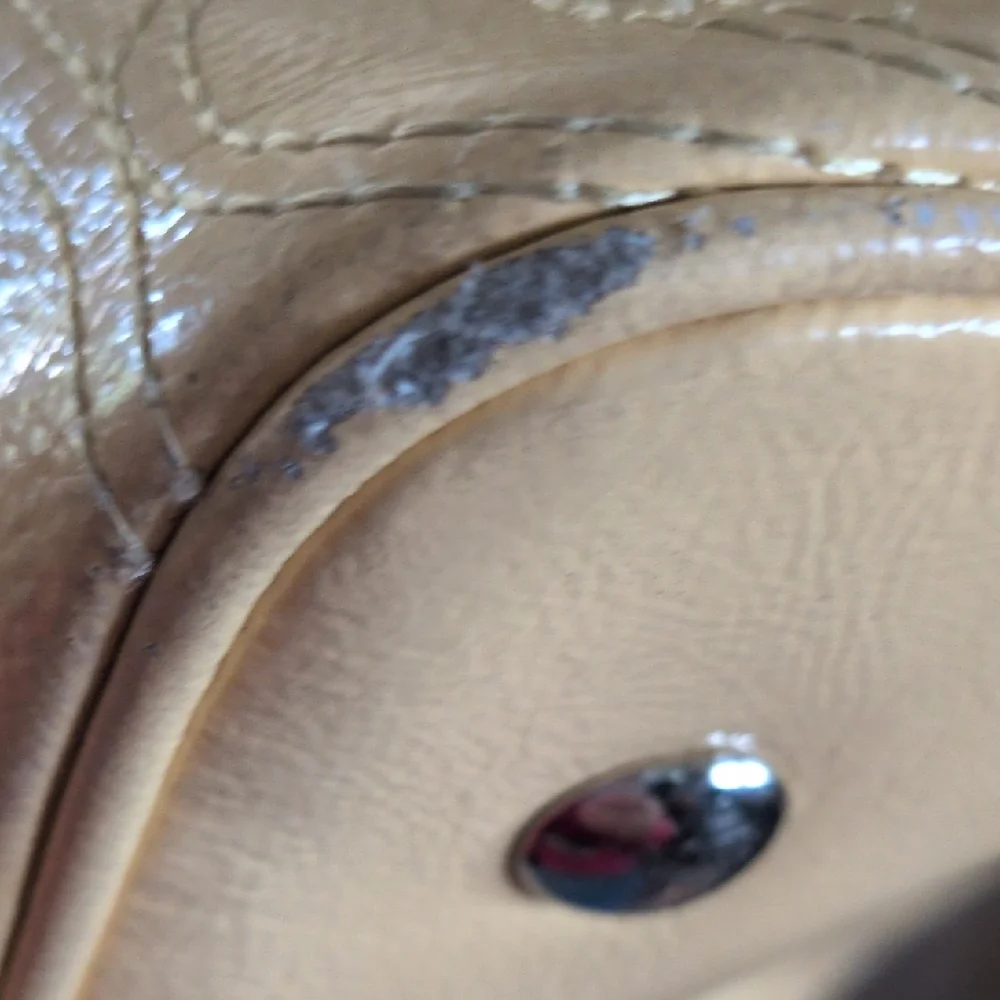 Coach Op Art Yellow Patent Leather With Stitched C Silver Kisslock Satchel - Picture 10 of 11